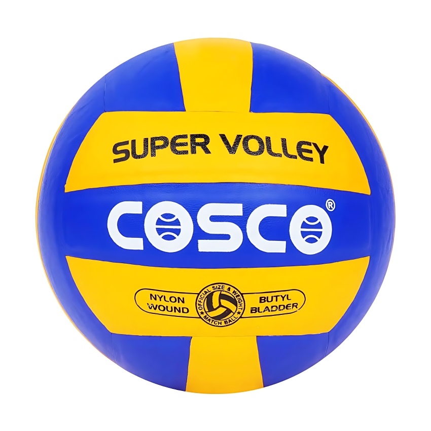 Cosco Super Volleyball – VFI Approved Professional Match Ball – Genuine Leather 18-Panel Design – High-Durability Training Ball with Butyl Bladder – Official Tournament Size