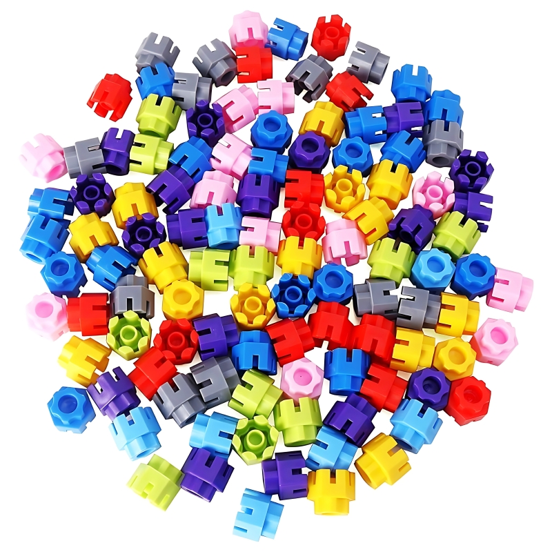 Ekta Hexa Blocks Mega Set – 250 Piece Interlocking Building Blocks – Creative STEM Construction Toy – Large 3D Hexagonal Connector Set for Kids – Ages 3+ Years