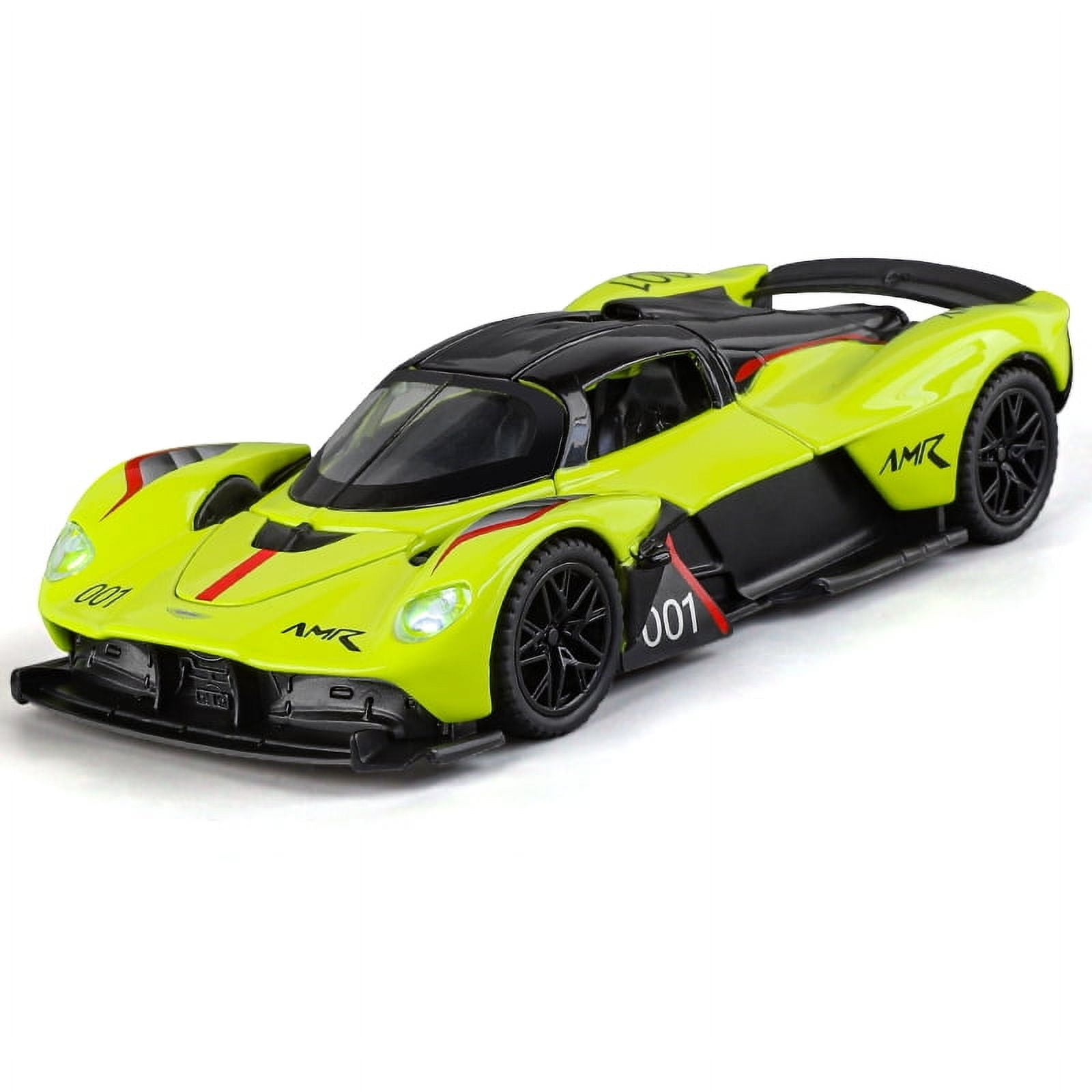 JINCHEJIANG® 1:32 Aston Martin Valkyrie AMR 001 Diecast Metal Car – Realistic Lights & Sounds – Openable Doors – Premium Alloy Pull-Back Model