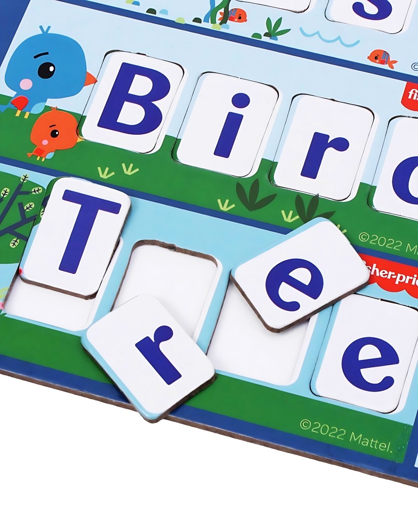 Fisher-Price Learn to Spell 60-Piece Learning Puzzle – Kids' Educational Spelling Game for Ages 4+ – Teaches 3, 4 & 5 Letter Words – Boosts Literacy & Phonics Skills