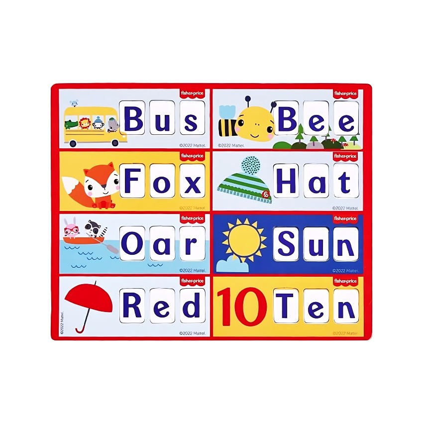 Fisher-Price Learn to Spell 60-Piece Learning Puzzle – Kids' Educational Spelling Game for Ages 4+ – Teaches 3, 4 & 5 Letter Words – Boosts Literacy & Phonics Skills