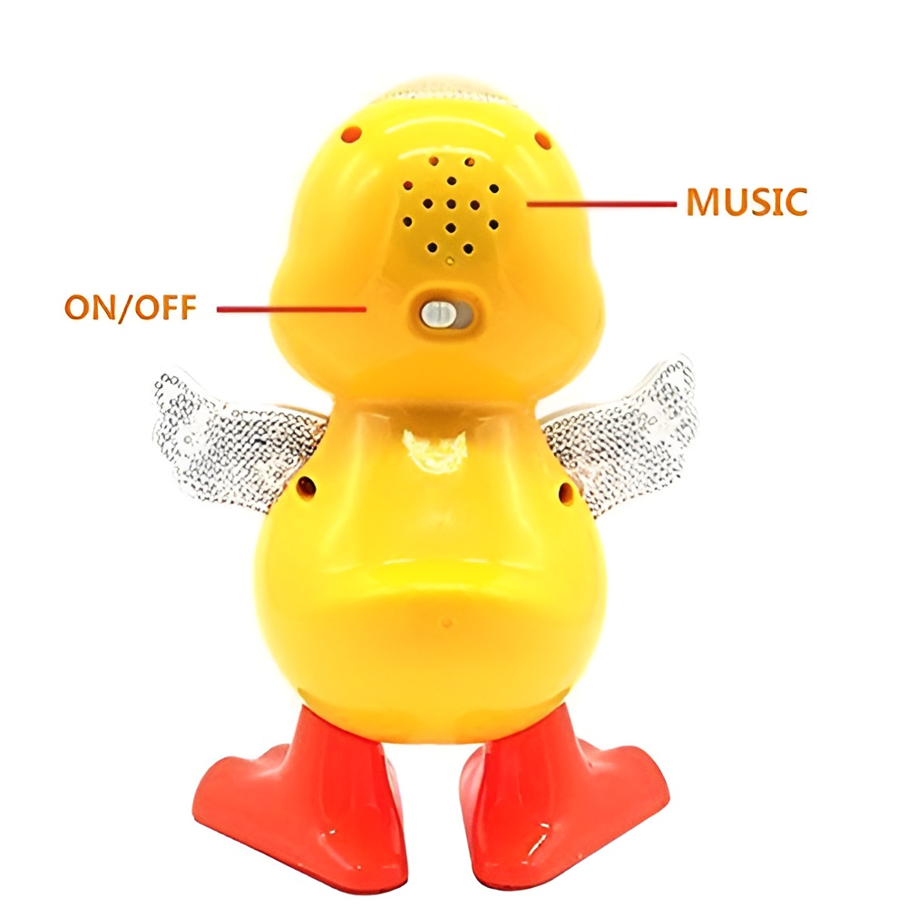 Gooyo Dancing Duck Toy with Hand & Rocking Body Action, Musical Sound & Light Effects (Yellow)
