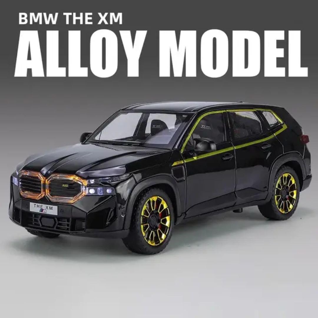 BigFun Toys 1:24 BMW XM SUV Diecast Model Car – Premium Alloy Metal Body with 6 Openable Doors – Pull Back Action with Sound & Light Effects – Highly Detailed Luxury SUV Collectible for Adults & Kids