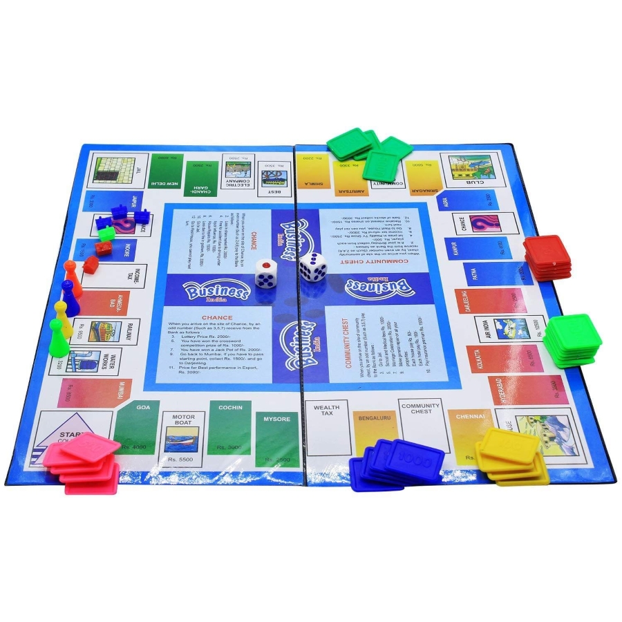 Ekta Business India Board Game – Classic Indian Property Trading Game for Kids & Adults – 2-6 Player Strategy Set with Indian Cities, Currency & Houses – Educational STEM Money Toy – Ages 7 to 12 Years