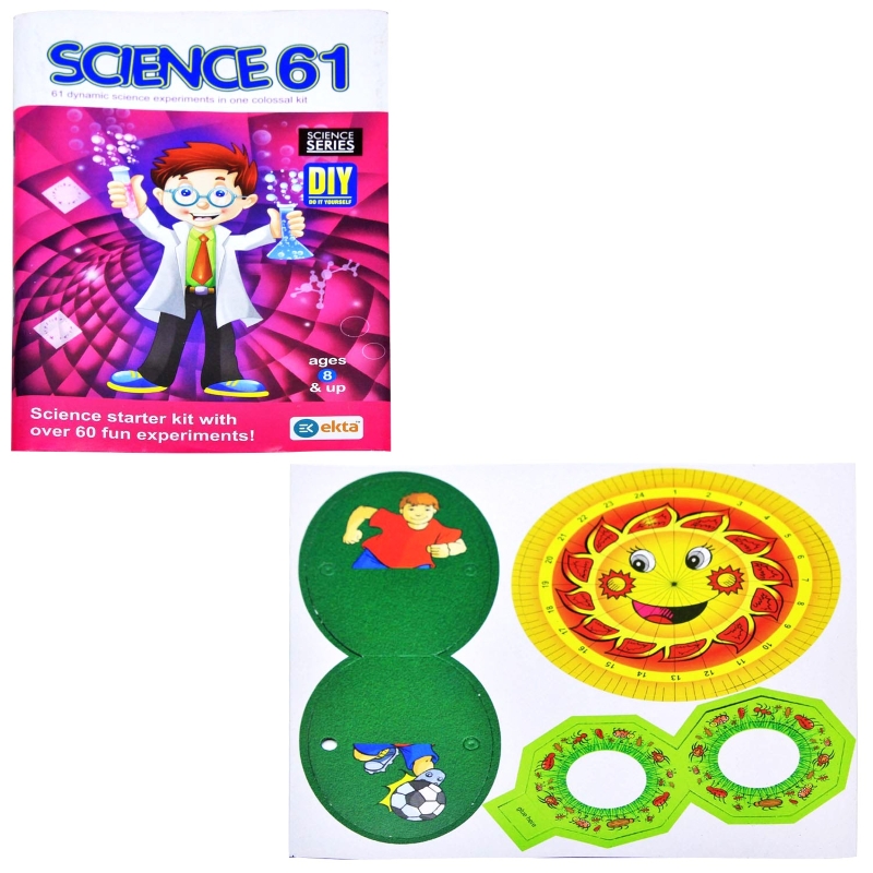 Ekta Science-61 Kit – 61 Exciting Science Experiments for Kids – Complete STEM Educational Toy – DIY Chemistry & Physics Lab Kit for Home Learning – Ages 8+ Years