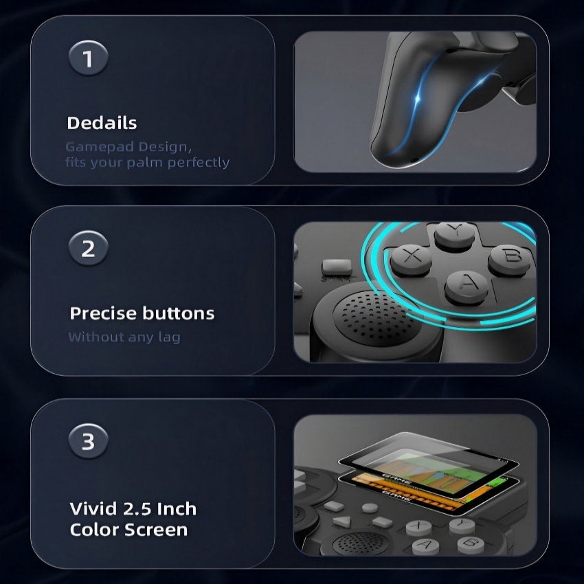 S10 Retro Handheld Console – 520 Classic Games – Portable Mini Game Box with Rechargeable Battery – Supports TV Connection – Best Budget Gaming Gift for Kids