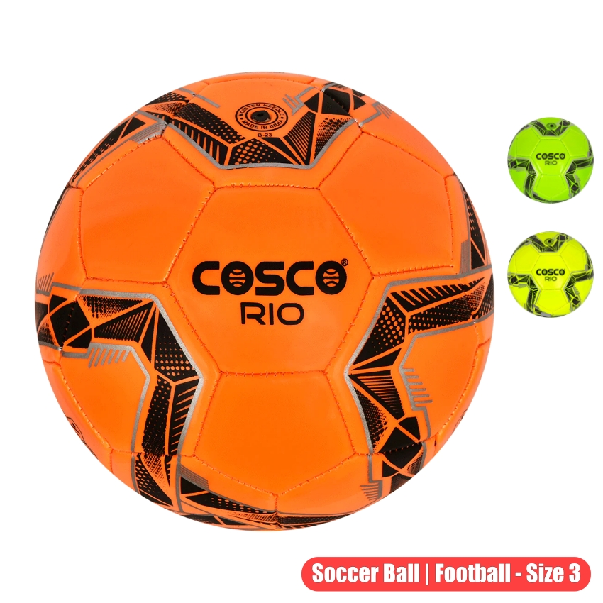 Cosco Rio Size 3 Football for Kids – Professional Entry-Level Training Ball – Soft & Lightweight PVC Soccer Ball – Perfect Birthday Gift for Boys & Girls – All-Weather Durable Design (Pack of 1)