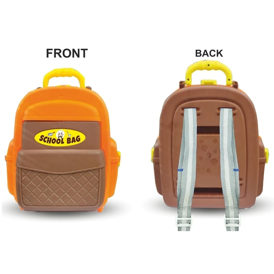 Mamma Mia 36 Pcs Kitchen Set Schoolbag – Kids Convertible Pretend Cooking Backpack with Stove & Utensils Accessories (Ages 3+)