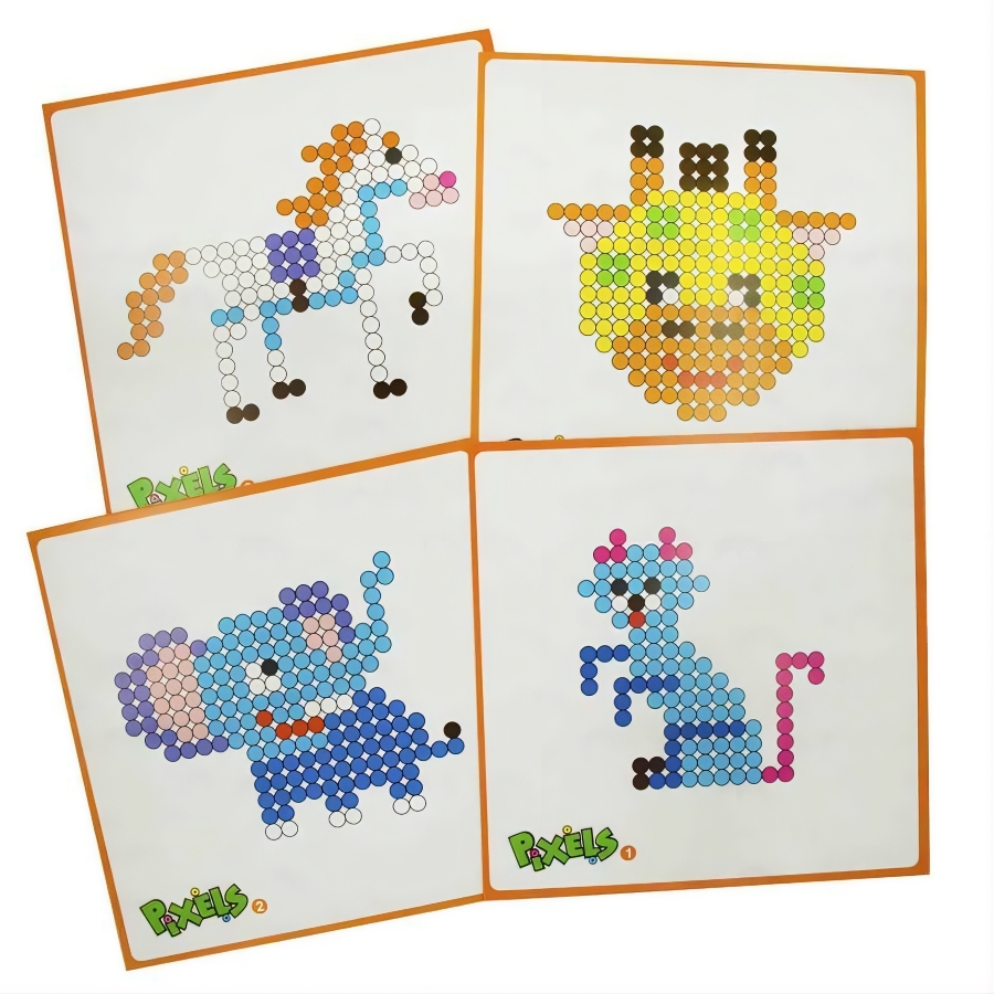 Ekta Pixels Jungle Safari Beadwork Art Kit – 3D Pixel Mosaic Craft for Kids – Create Realistic Safari Animals with Colorful Beads – Creative STEM Hobby Gift for Boys & Girls Ages 5+