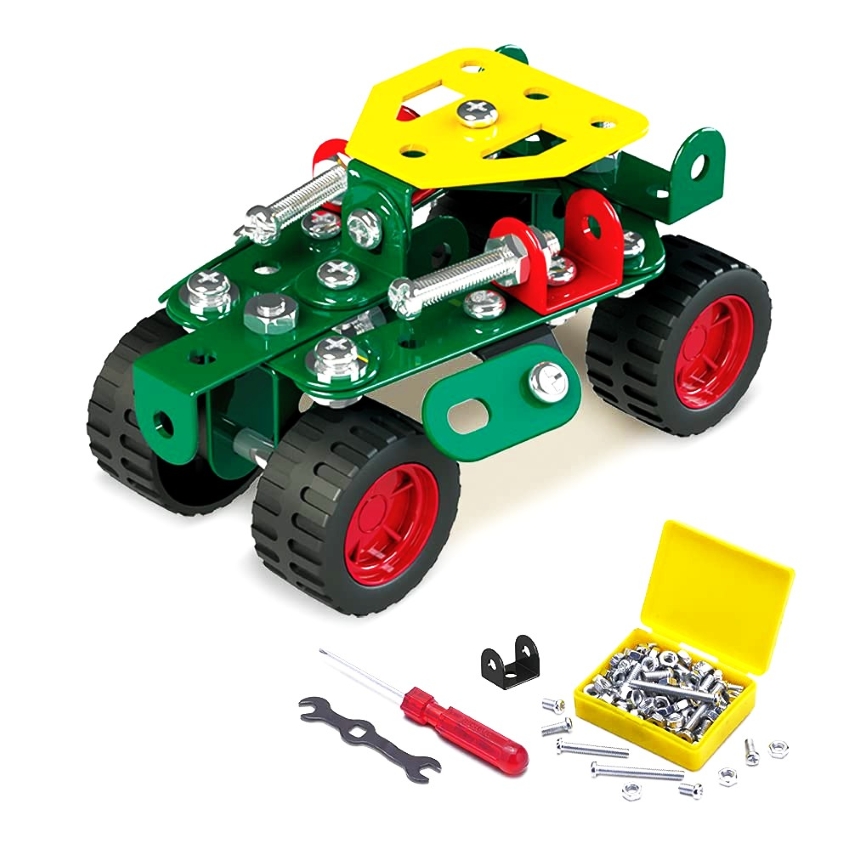Zephyr Mechanix Battle Station STEM Building Set – 95 Pieces – 9-in-1 DIY Metal Construction Toy for Kids Ages 7+ – Engineering & Skill Development Kit – Builds 9 Defense Models