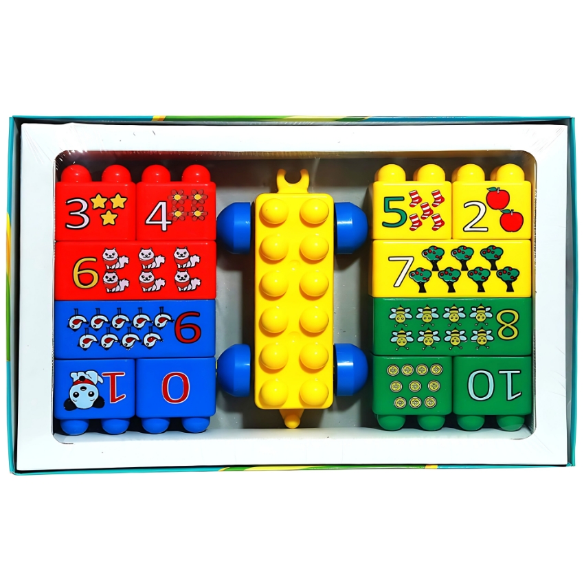 Peacock Bebe Learning Numbers Set – 1-10 Number Identification & Counting Blocks – STEM Preschool Educational Toy for Toddlers – Early Math & Logic Building Set – Ages 12+ Months
