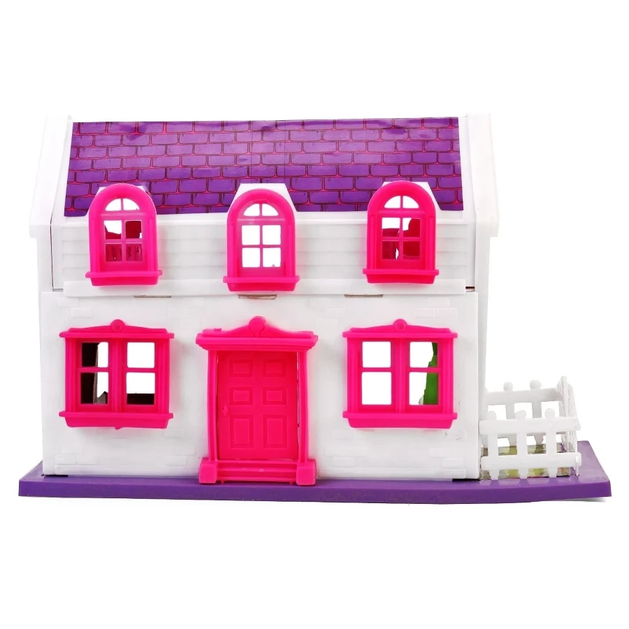 Mamma Mia Pink Doll House Playset – 34 Pcs DIY Miniature Castle Mansion with Furniture & Doll Accessories | Pretend Play Toy for Kids & Girls Ages 3+ Years