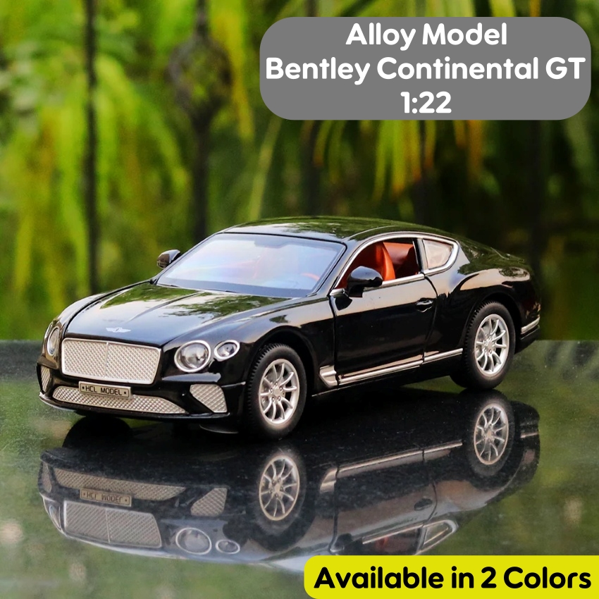 HCF Bentley Continental GT 1:22 Diecast Model – Metal Alloy Luxury Coupe with Opening Parts – High-Detail 1/22 Scale Collectible Car – New in Box – 1 Pc
