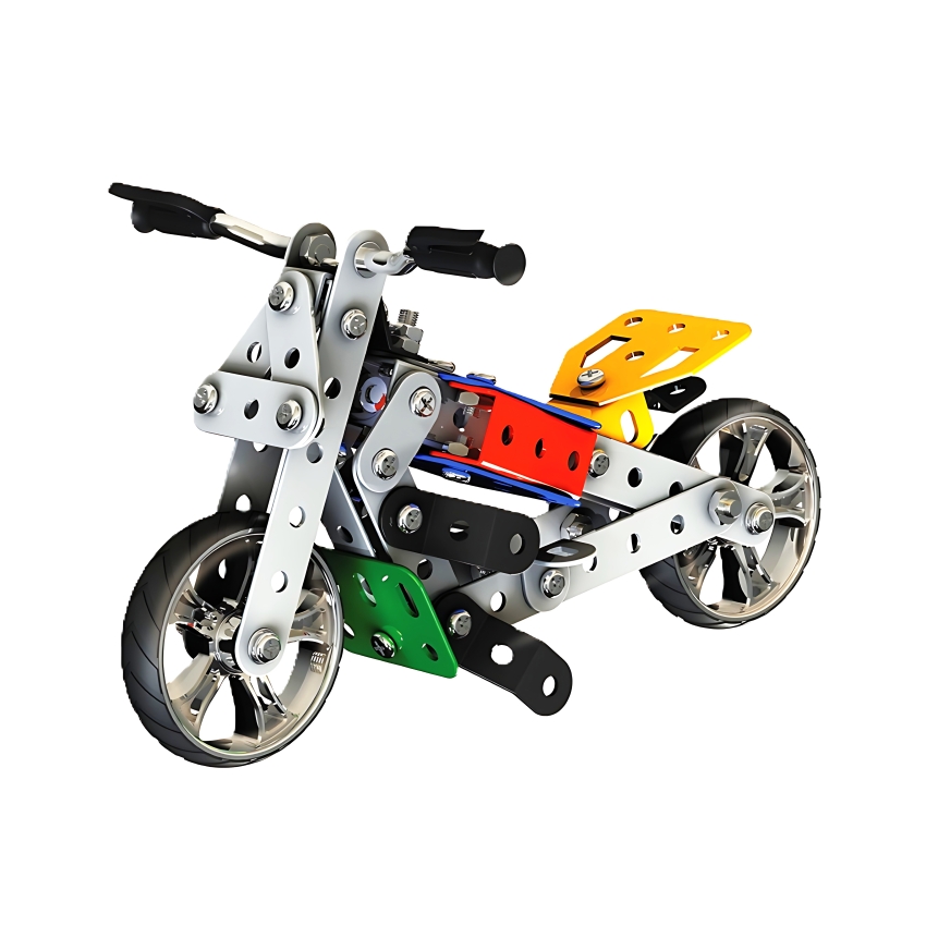Zephyr Mechanix Motor Bikes STEM Building Set – 155 Pieces – 14-in-1 DIY Metal Construction Toy for Kids Ages 7+ – Engineering & Skill Development Kit – Builds 14 Motorcycle Models