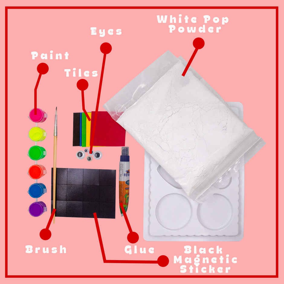 Ekta Fun Fridge Magnets DIY Craft Kit – Create Your Own Colorful Magnets – Complete Arts & Crafts Set for Kids – Includes Moulds, Paint & Magnets – Creative Activity for Boys & Girls Ages 5+