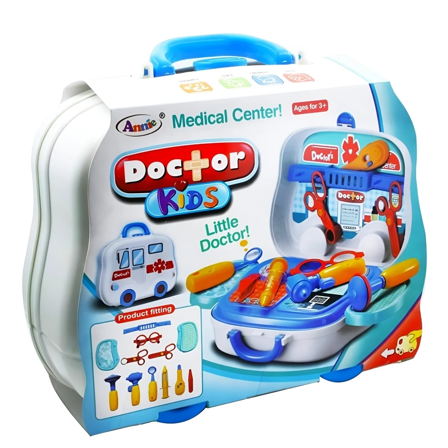 Annie Kids Doctor Play Set with Portable Briefcase Case – Pretend Play Medical Kit & Educational Role Play Toy (Ages 3+)