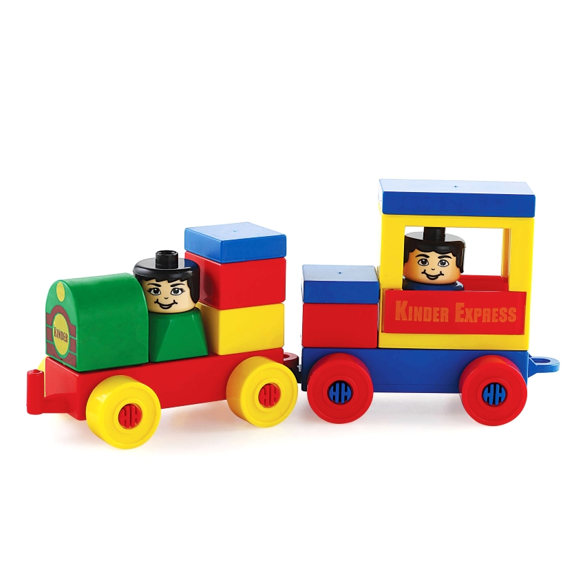 Peacock Kinder Blocks Locomotive Set – 3-in-1 Train Building Toy – STEM Educational Construction Blocks for Toddlers – Includes Railway Figures – Ages 3+ Years