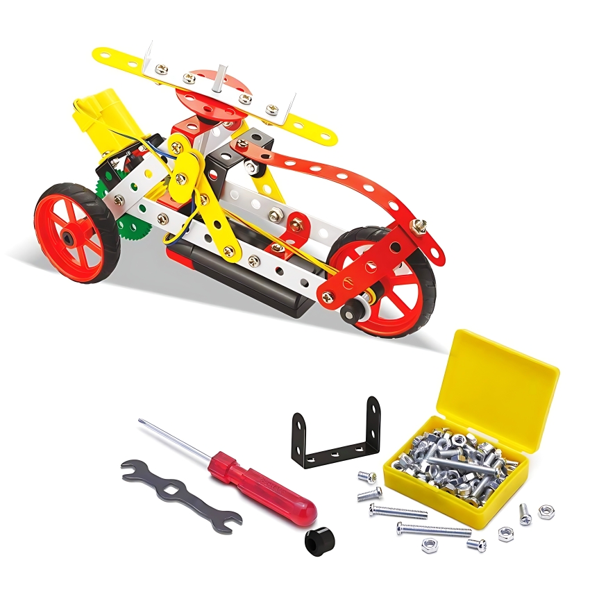 Zephyr Mechanix Robotix 1 STEM Building Set – 114 Pieces – 8-in-1 DIY Metal Construction Toy for Kids Ages 7+ – Engineering & Robot Model Kit – Builds 8 Articulated Figures