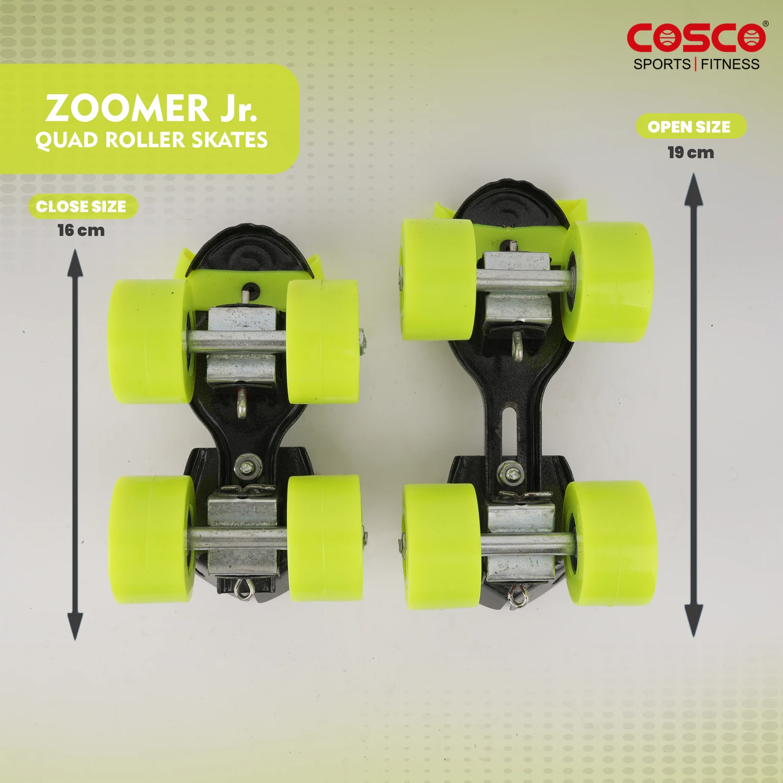 Cosco Skating Zoomer Junior – Adjustable Size Roller Skates for Ages 4-7 – High-Impact Synthetic Wheels for Smooth Glide – Beginner-Friendly Quad Skates
