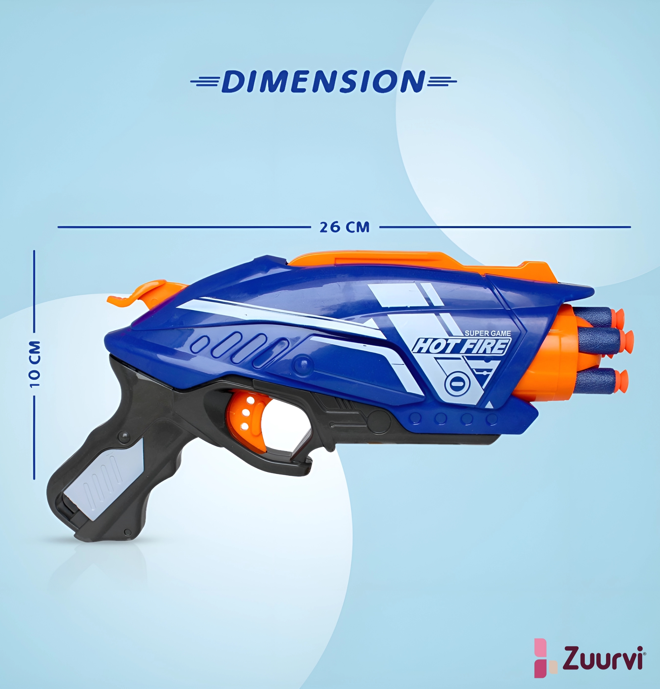 Zuurvi® Manual Soft Bullet Rapid Shooter Blaze Storm Gun with 20 Foam Bullets for Kids Guns & Darts (Multicolor)