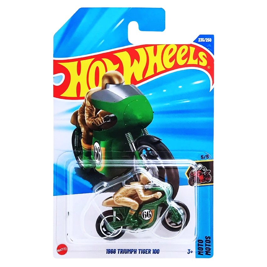 Hot Wheels 2026 Triumph Tiger 100 TH (British Racing Green) – #235 HW Moto – Rare 1:64 Die-Cast Motorcycle with Gold Rider – Low Production Treasure Hunt – Collector’s Edition