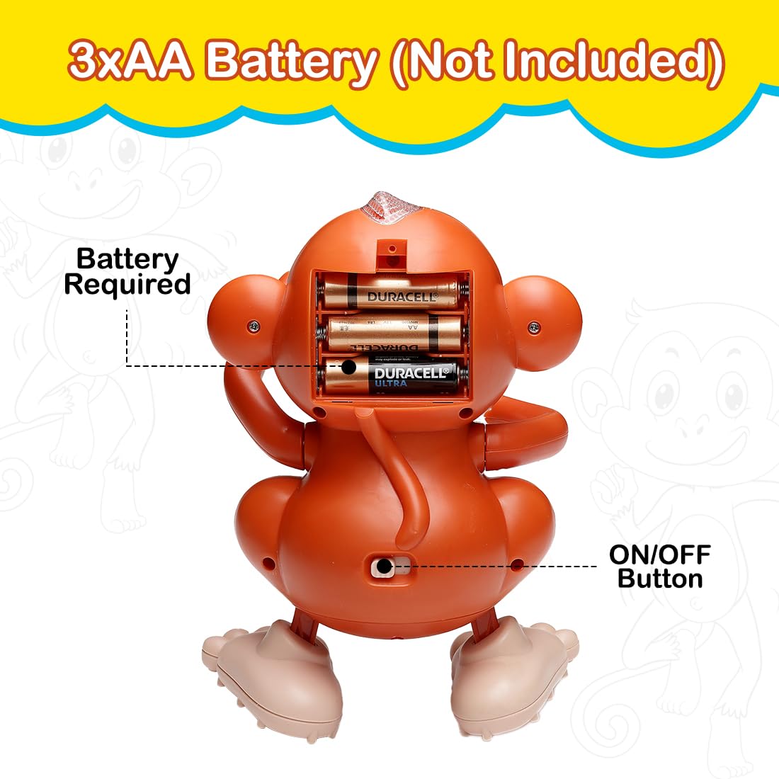 Gooyo Fun Dancing Monkey Toy – Electronic Singing Monkey with Vibrant Lights & Flapping Hands – Interactive Birthday Gift for Toddlers – Durable Music & Motion Toy for Kids