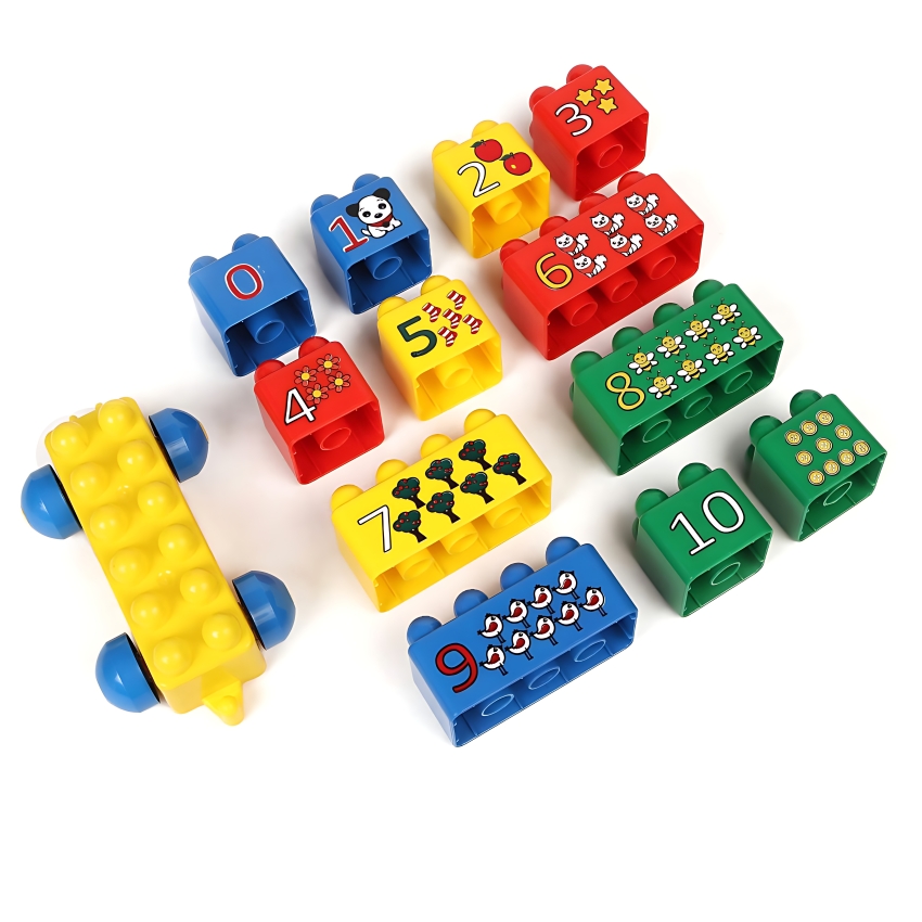 Peacock Bebe Learning Numbers Set – 1-10 Number Identification & Counting Blocks – STEM Preschool Educational Toy for Toddlers – Early Math & Logic Building Set – Ages 12+ Months