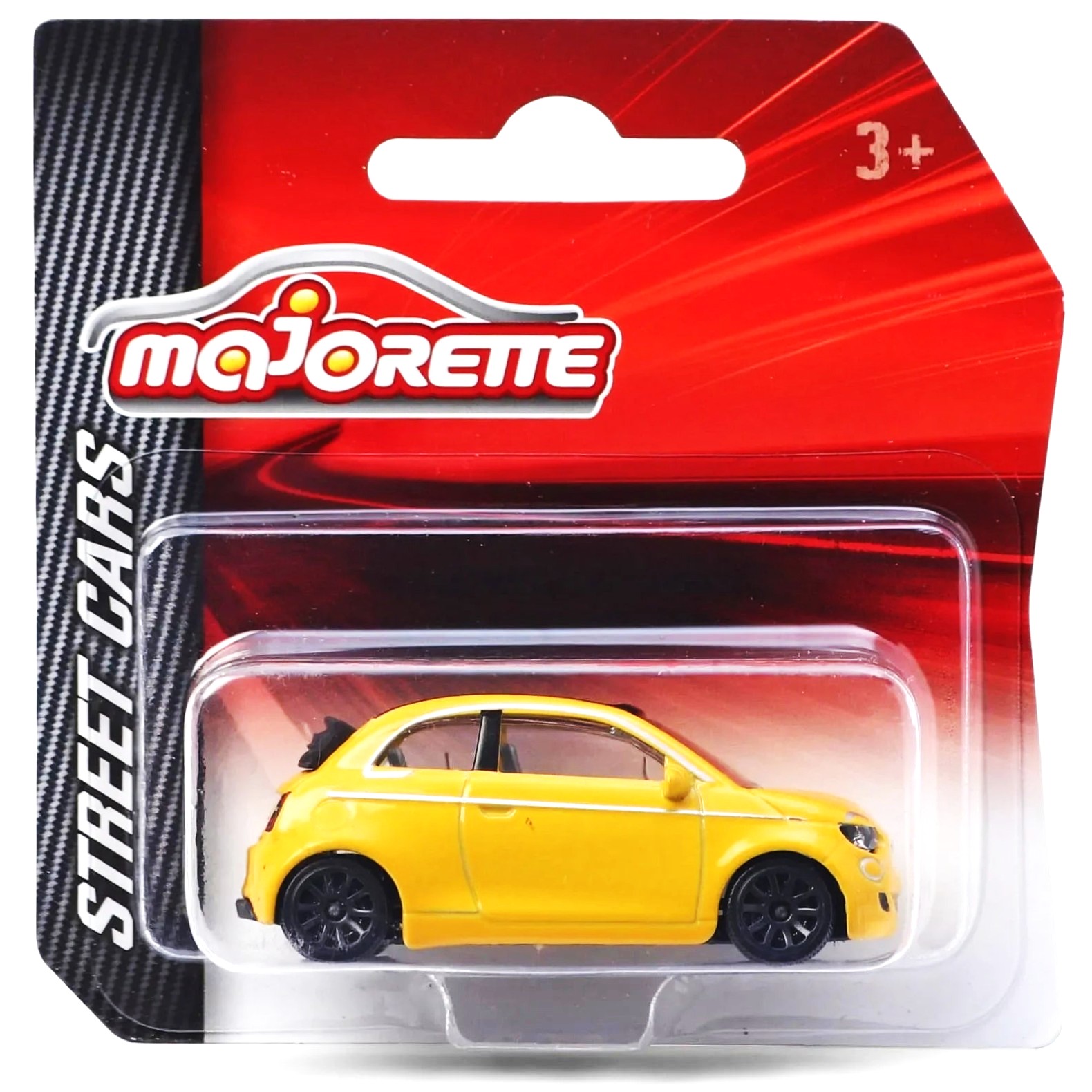 Majorette FIAT 500 Icon Diecast Yellow – 1:64 Scale Street Cars Series – Official FIAT Licensed Toy Car with Suspension & Opening Doors