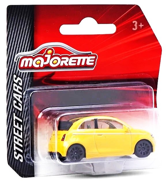 Majorette FIAT 500 Icon Diecast Yellow – 1:64 Scale Street Cars Series – Official FIAT Licensed Toy Car with Suspension & Opening Doors