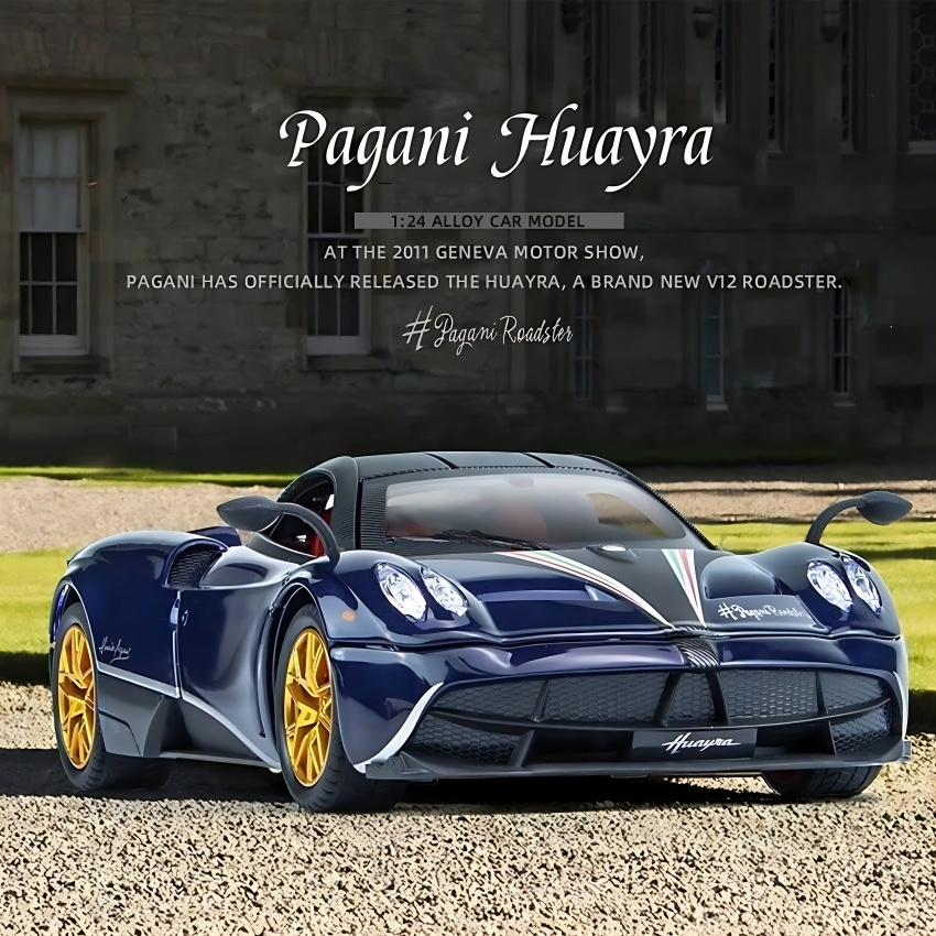 BigFun Toys Pagani Huayra 1:24 Diecast – Metal Alloy Supercar Model with Opening Parts – High-Detail 1/24 Scale Collectible Toy Car – New in Box
