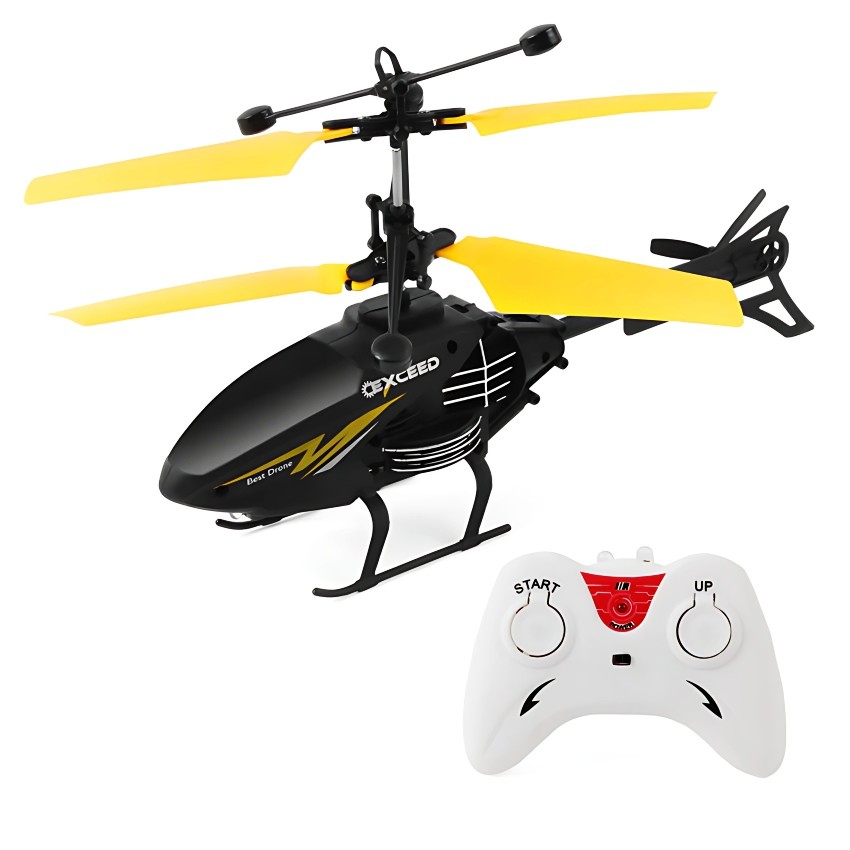 Zuurvi® Exceed RC Helicopter for Kids – 2-in-1 Remote Control & Hand Sensor Induction Flight – USB Rechargeable Flying Toy with LED Lights – Durable Indoor Drone for Beginners 6+ (Assorted)