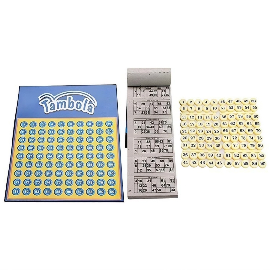 Ekta Tambola Board Game for All Ages – Classic Housie & Bingo Set with 90 Number Tiles, 600 Different Tickets & Durable Playing Board – Ultimate Party Game for Large Groups & Family Nights – Ages 7+