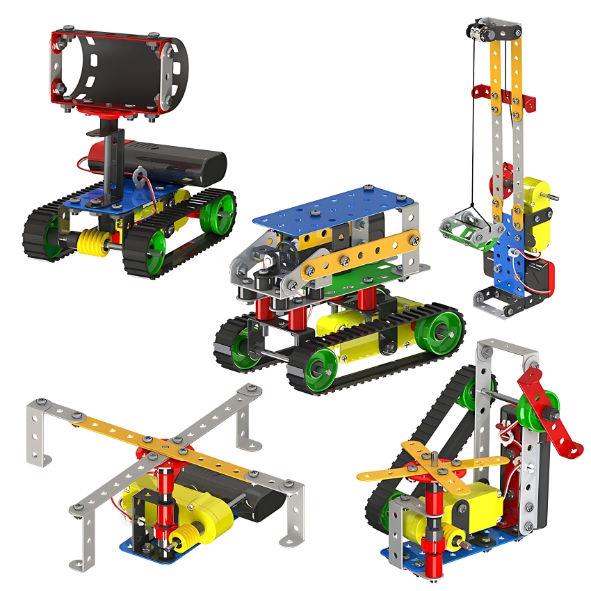 Zephyr Mechanix Robotix 2 STEM Building Set – 166 Pieces – 8-in-1 DIY Metal Construction Toy for Kids Ages 7+ – Advanced Robot Model Kit – Builds 8 Articulated Mechanical Figures