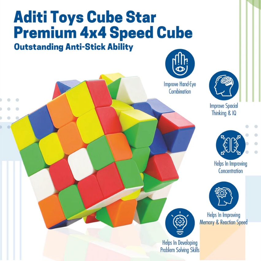 Chanak 4x4 Stickerless Speed Cube – BIS Approved Safety Certified 4-Layer Cube – Smooth High-Speed Puzzle – Durable Brain Development Toy – Best Birthday Gift for Kids