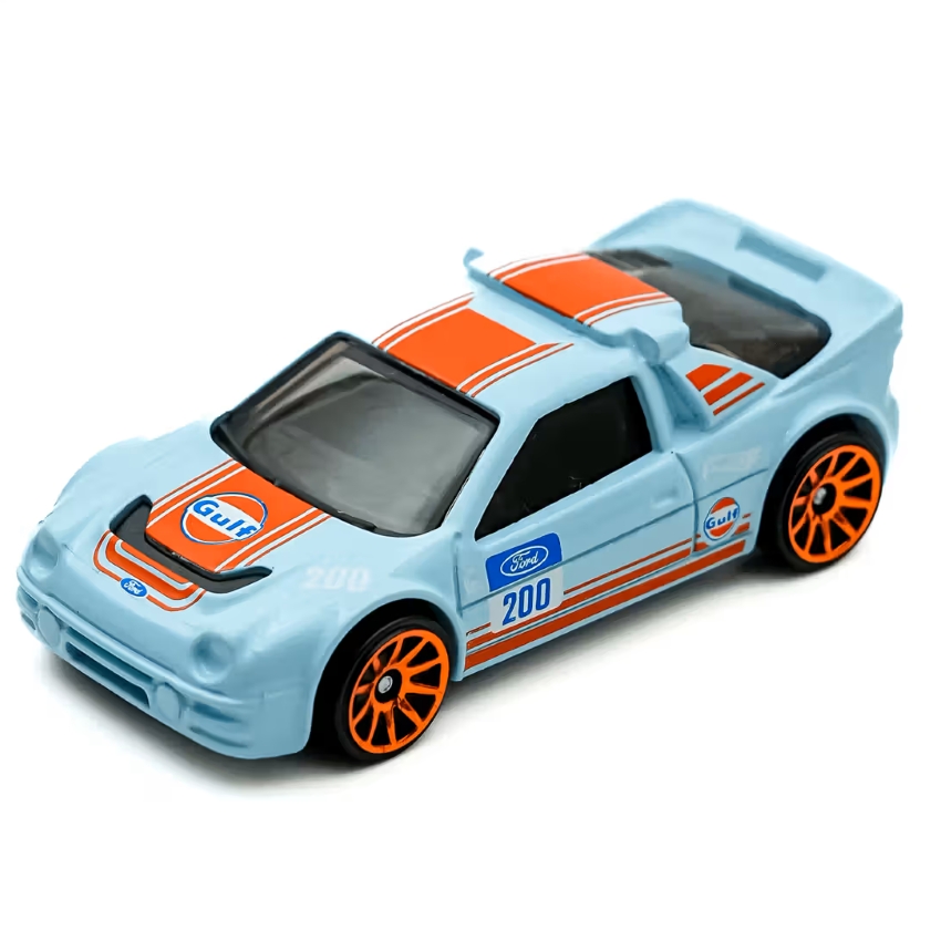 Hot Wheels 2025 Ford RS200 – Blue Gulf Racing Livery – Peak Pursuit 9/10 – 1:64 Scale Die-Cast Car #247/250 – Mainline Collectible JBB49