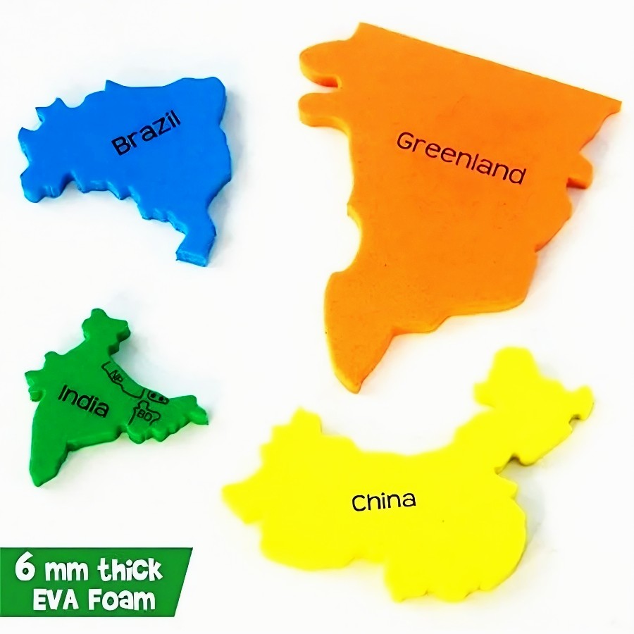 Ekta Explore the World Map Puzzle - 3-in-1 Educational Activity Set (Puzzle, Flags & Capitals) - Improves Global Awareness & Fine Motor Skills - Durable Foam Pieces with Separate Europe Map - Perfect School Project Tool