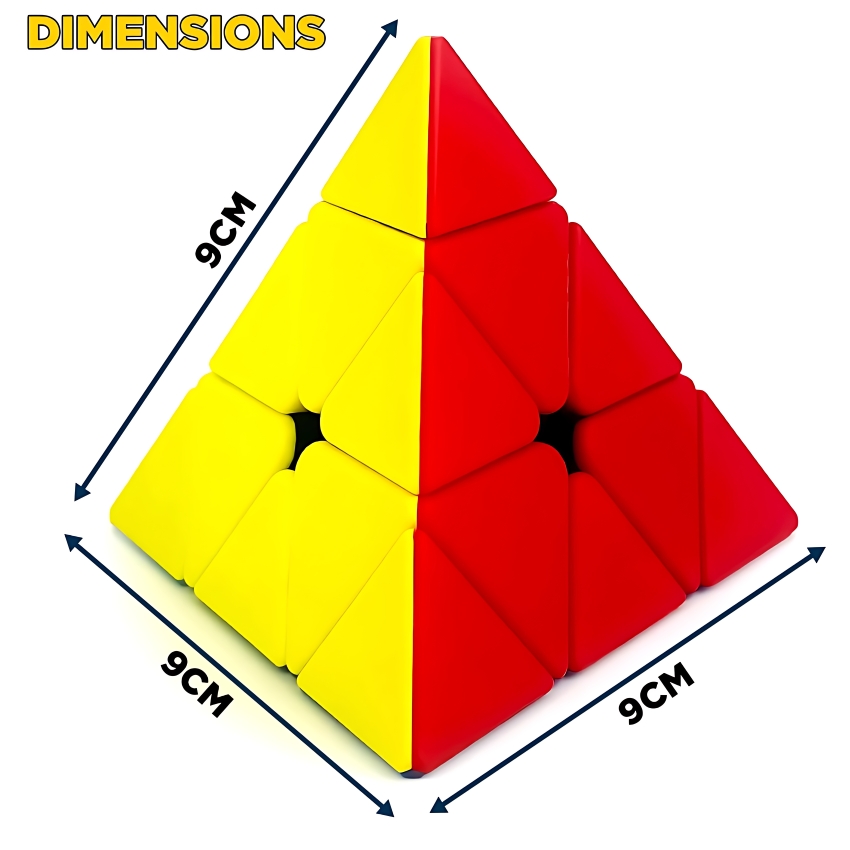 Zuurvi® Pyramid Speed Cube – 3x3 Triangle Magic Cube Puzzle – Smooth Turning Stickerless Pyraminx – Professional Brain Teaser for Kids & Adults – Anti-Pop Design – Ages 6+