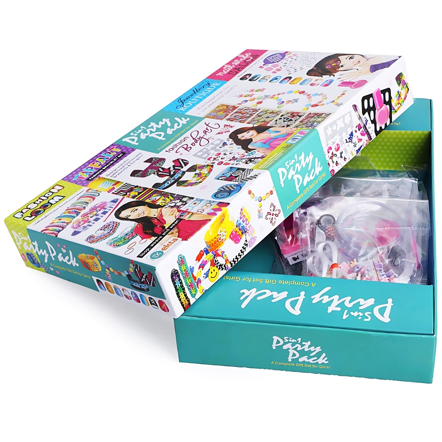 Ekta Fashion Body Art Party Pack – Ultimate DIY Glamour Kit for Kids – Perfect Birthday Party Activity & Return Gift – Safe & Non-Toxic Temporary Tattoos & Nail Decor – Ages 7-12