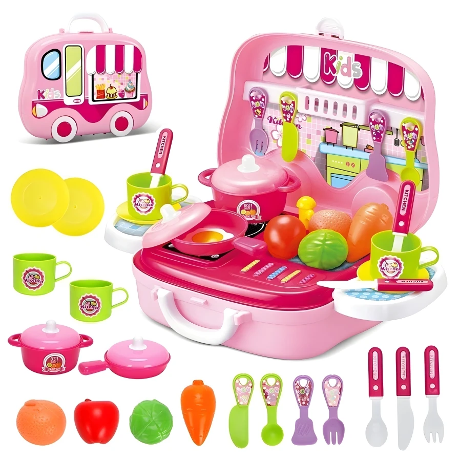 Annie Kids New Kitchen Cook Set – Pretend Play Cooking Toy Kit with Pots, Pans & Utensils Accessories (Ages 3+)
