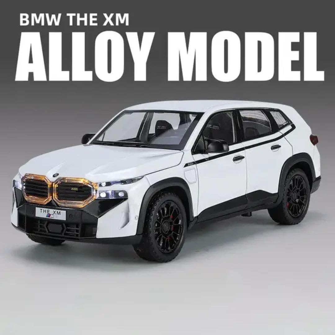 BigFun Toys 1:24 BMW XM SUV Diecast Model Car – Premium Alloy Metal Body with 6 Openable Doors – Pull Back Action with Sound & Light Effects – Highly Detailed Luxury SUV Collectible for Adults & Kids