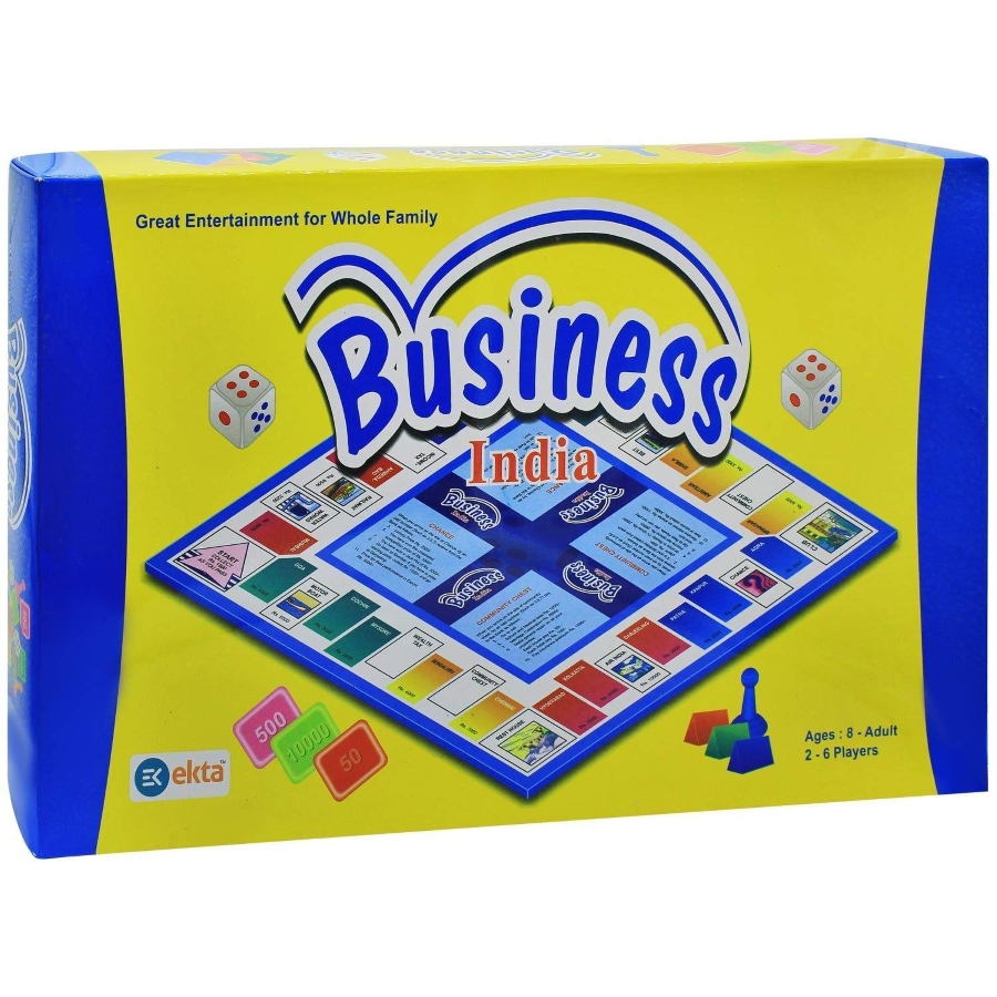 Ekta Business India Board Game – Classic Indian Property Trading Game for Kids & Adults – 2-6 Player Strategy Set with Indian Cities, Currency & Houses – Educational STEM Money Toy – Ages 7 to 12 Years