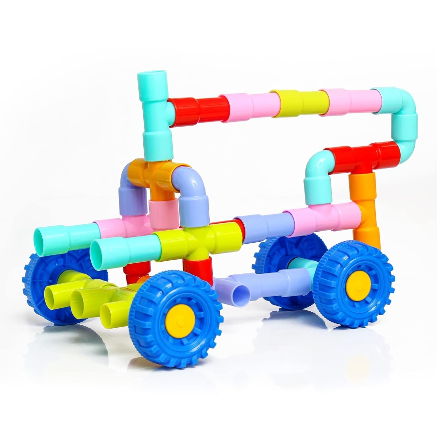 Ekta Smart Builders Set-3 – 75 Piece Pipe-Type Building Blocks – Educational STEM Construction Toy – Interlocking Tubular Blocks for Creative Engineering – Ages 3+ Years