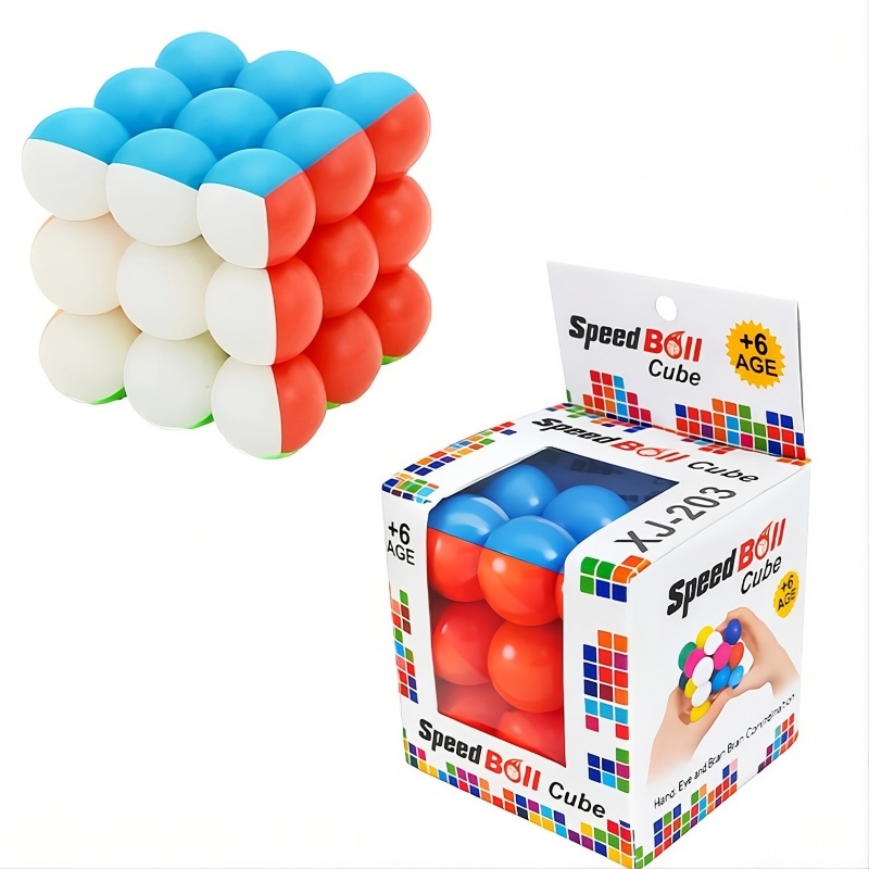 Zuurvi® 3x3 Speed Ball Cube – Spherical Magic Cube Puzzle – Round 3x3x3 Stickerless Speed Cube – Smooth Turning Brain Teaser & Fidget Toy – Unique Gift for Kids & Adults – Ages 6+