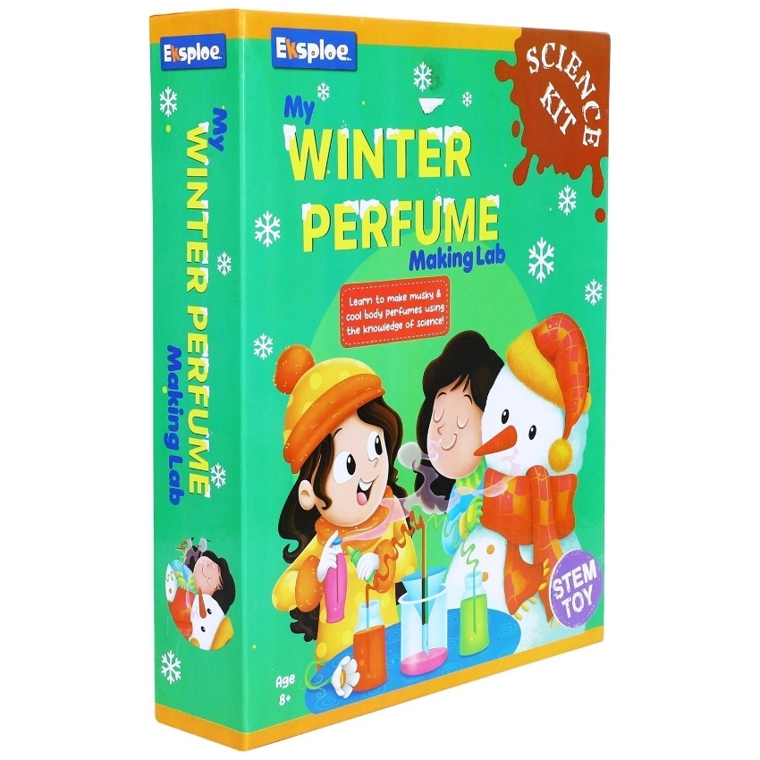 Eksploe My Winter Perfume Making Lab STEM Kit – DIY Science Experiment for Kids 8Y+ – Create 2 Winter Fragrances with Chemistry Lab Equipment – Educational Multicolor Activity Set