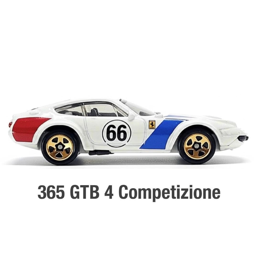 Hot Wheels 2026 Ferrari 365 GTB4 Competizione (White) – #66 Racing Livery – #62250 Ferrari Series – Detailed 164 Scale Endurance Racer – Bronze 5SP Wheels – Collector’s Edition