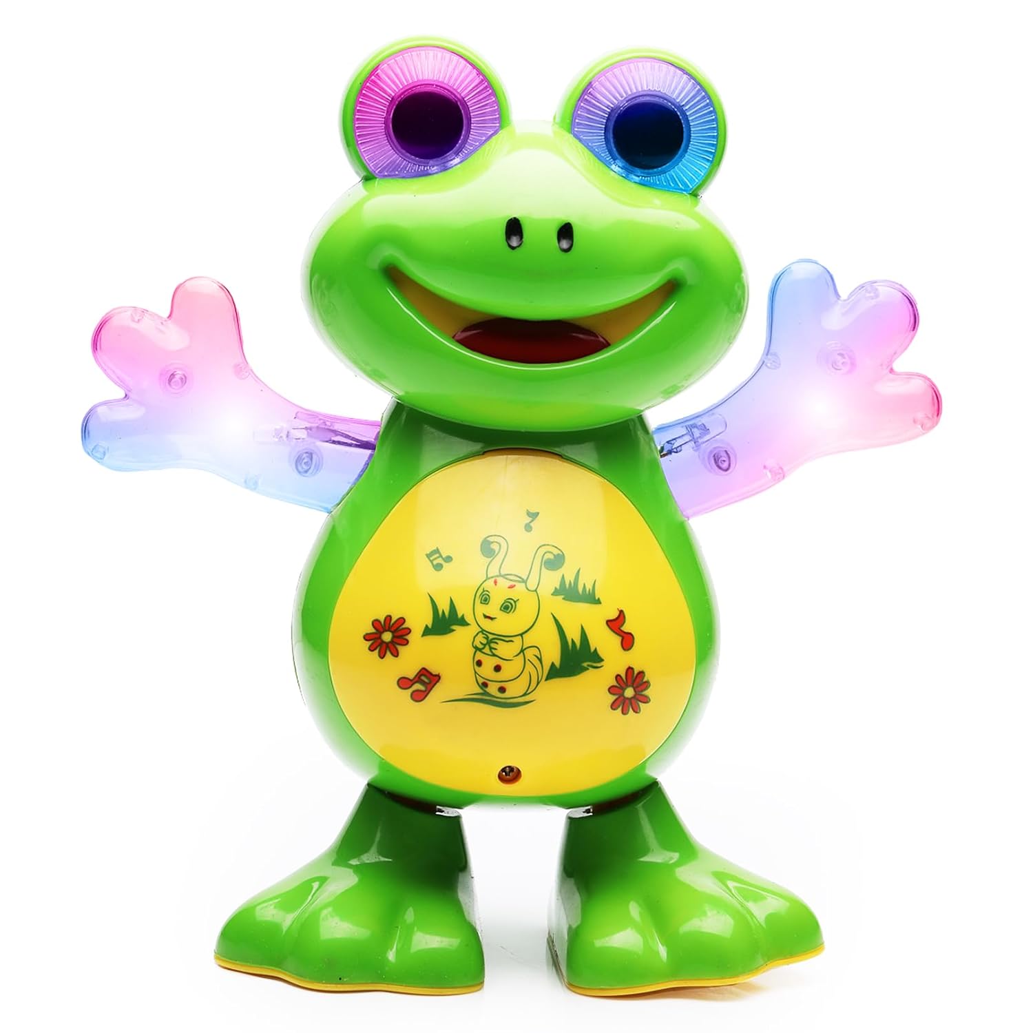 Gooyo Musical Dancing Frog - Electronic Walking Toy with Vibrant 3D Lights & Sound Effects - Hand-Flapping Interactive Frog for Boys & Girls - Best Early Learning Toy for Ages 1-5