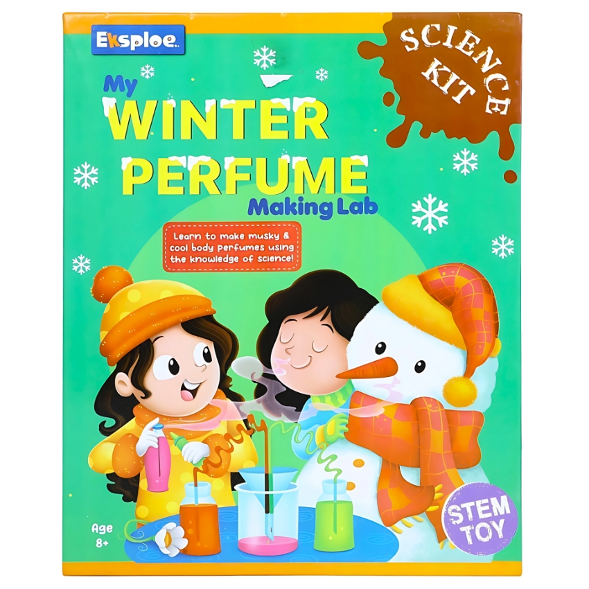 Eksploe My Winter Perfume Making Lab STEM Kit – DIY Science Experiment for Kids 8Y+ – Create 2 Winter Fragrances with Chemistry Lab Equipment – Educational Multicolor Activity Set
