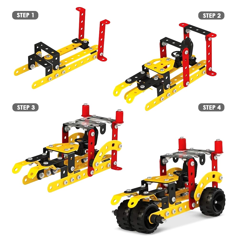 Zephyr Mechanix Senior STEM Building Set – 202 Pieces – 21-in-1 DIY Metal Construction Toy for Kids Ages 7+ – Advanced Engineering Kit – Builds 21 Different Models