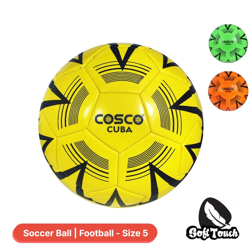 Cosco Cuba Football Size 5 – Durable Machine Stitched PVC Outer – 32-Panel Training Soccer Ball – High Rebound Latex Bladder – Perfect for Recreational Play & Beginners (Pack of 1)