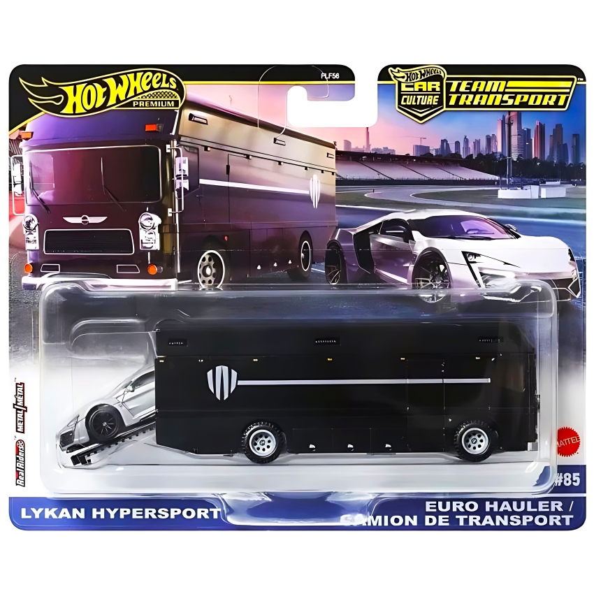 Hot Wheels Lykan Hypersport & Euro Hauler Team Transport Set – 1:64 Scale Premium Metal Die-Cast Toy – Realistic Supercar & Truck Combo – Best Gift for Hot Wheels Collectors